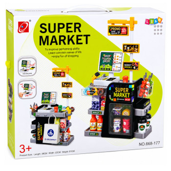 Supermarket Kasa Fiskalna Skaner Dystrybutor Napojów Światła Dźwięki 65 el.