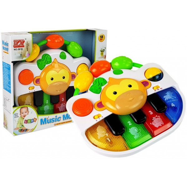 Pianinko z Małpką dla Niemowlaka Dźwięk Światła