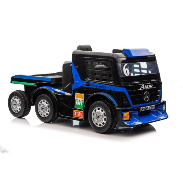 Auto Na Akumulator Ciężarówka Mercedes + Naczepa XMX622B Granatowy LCD