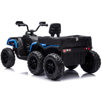 Quad Na Akumulator ATV 6 Kół Z Przyczepką JC606 24V 4x4 Niebieski