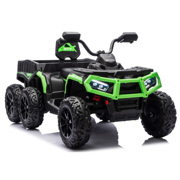 Quad Na Akumulator ATV 6 Kół Z Przyczepką JC606 24V 4x4 Zielony