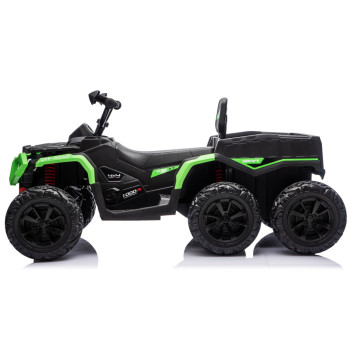 Quad Na Akumulator ATV 6 Kół Z Przyczepką JC606 24V 4x4 Zielony