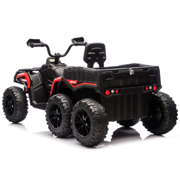Quad Na Akumulator ATV 6 Kół Z Przyczepką JC606 24V 4x4 Czerwony