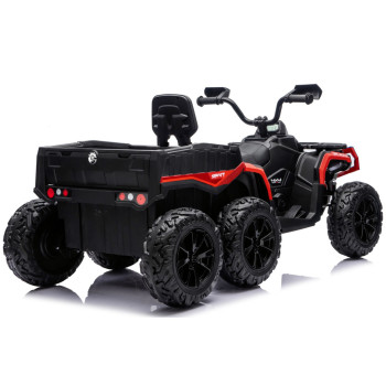 Quad Na Akumulator ATV 6 Kół Z Przyczepką JC606 24V 4x4 Czerwony