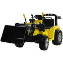 Traktor Koparka Na Akumulator ZP1005 Dla Dzieci Z Ruchomą Łyżką Żółta