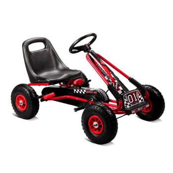 Gokart Czerwony A-15 Pompowane Koła