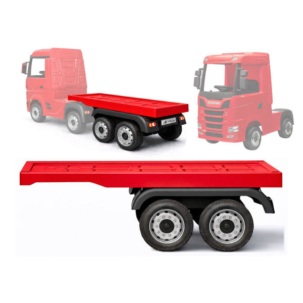 Naczepa do pojazdu na akumulator HL358 Mercedes Scania Actros czerwona