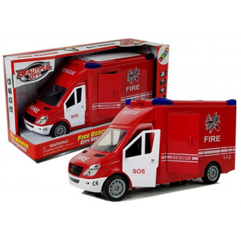 Wóz Strażacki z Napędem Frykcyjnym Dźwiękiem Otwierane Drzwi