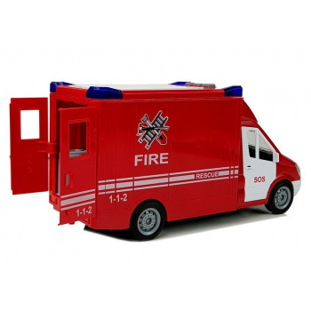 Wóz Strażacki z Napędem Frykcyjnym Dźwiękiem Otwierane Drzwi
