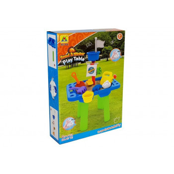 Stolik Piaskownica Foremki do Piasku Łopatki Konewka