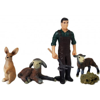 Zestaw Figurek Farma Zwierzęta Domowe Rolnik