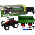 Traktor Zdalnie Sterowany z Przyczepą 1:24 Czerwony Zielony