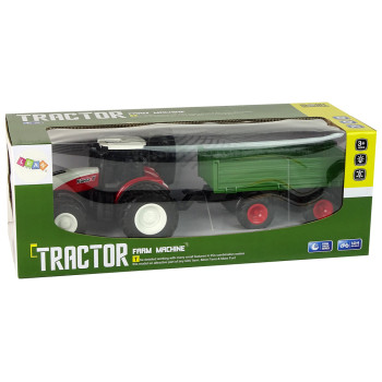 Traktor Zdalnie Sterowany z Przyczepą 1:24 Czerwony Zielony