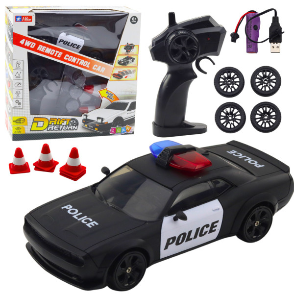 Auto Sportowe Do Driftu Wymienne Koła Zdalnie Sterowany RC 4WD Policja