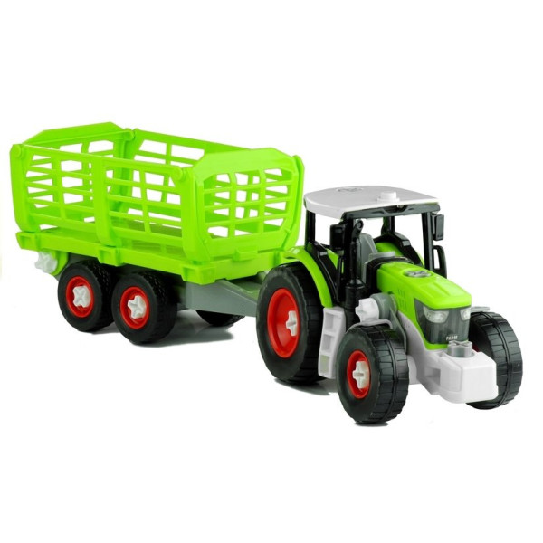 Rozkręcany Traktor z Otwierana Przyczepą 43 cm