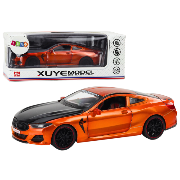 Auto Sportowe Metalowe Napęd Frykcyjny Otwierane Elementy 1:24 Pomarańczowe