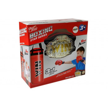 Zestaw Bokserski Worek Rękawice Pas Zwycięzcy Bokser