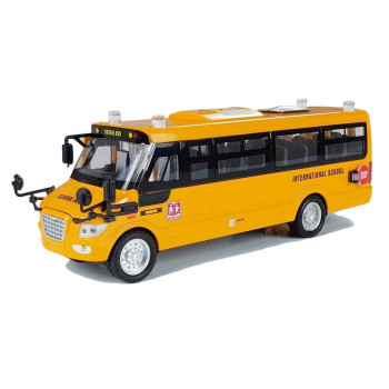 Metalowy Autobus Szkolny z silnikiem naciąganym