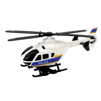 Zestaw Ciężarówka Policyjna Transportowa Helikopter Światła Dźwięki