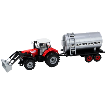 Traktor Rolniczy Koparka z Cysterną Napęd Czerwony
