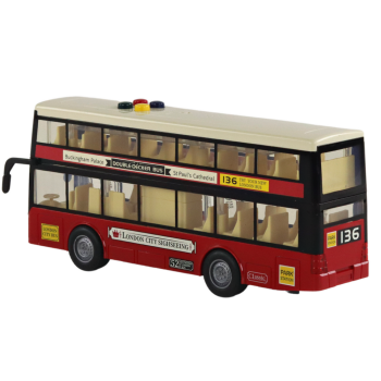 Autobus Piętrowy Miejski Światła Dźwięki Czerwony 1:16