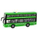 Autobus Piętrowy Na Baterie Światła Dźwięki Napęd Frykcyjny Zielony 1:16