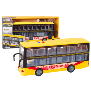 Autobus Piętrowy 1:16 Światła Dźwięki Napęd Frykcyjny Żółty