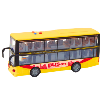 Autobus Piętrowy 1:16 Światła Dźwięki Napęd Frykcyjny Żółty