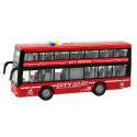 Autobus Piętrowy Na Baterie Światła Dźwięki Napęd Frykcyjny Czerwony 1:16