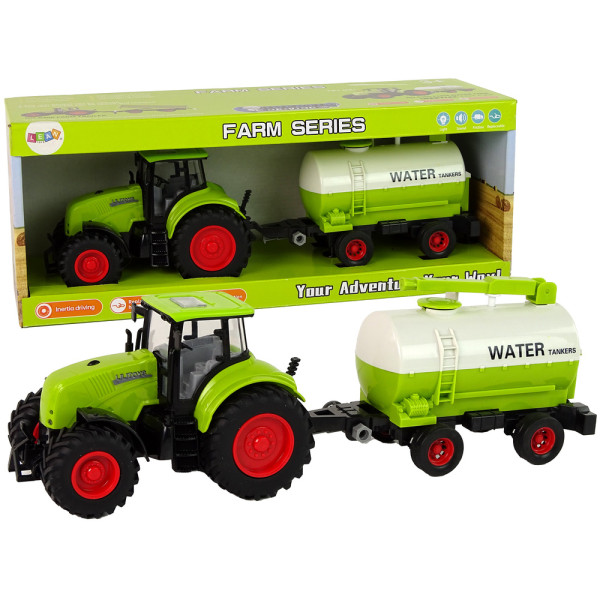 Traktor z Przyczepą Duże Koła Zielony Farma