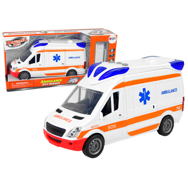 Interaktywne Auto Karetka Ambulans + Nosze Światło Dźwięk