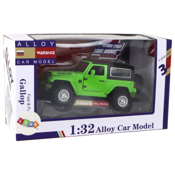 Auto Terenowe Napęd Frykcyjny Na Baterie Metalowy Zielony 1:32
