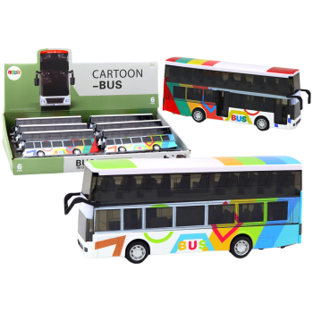 Autobus Dwupiętrowy Z Napędem Metalowy Kolorowy Światła Dźwięki