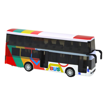 Autobus Dwupiętrowy Z Napędem Metalowy Kolorowy Światła Dźwięki