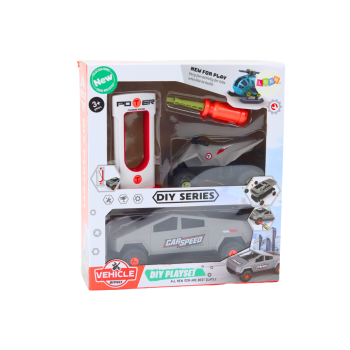 Zestaw Nowoczesne Auto z Quadem Do Rozkręcania DIY Szary