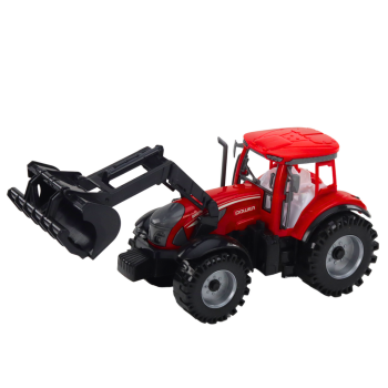 Zestaw Traktor Z Ładowaczem i Prasą Rolniczą Czerwony