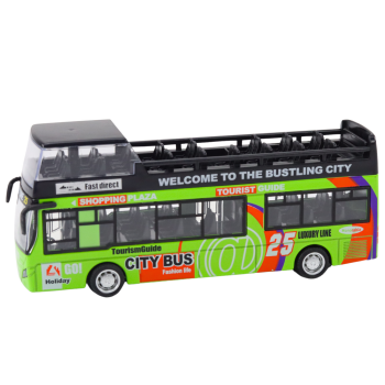 Autobus Piętrowy Turystyczny 1:32 Otwierane Drzwi Zielony