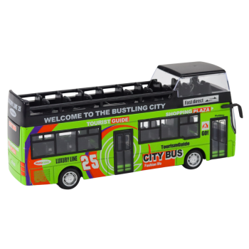 Autobus Piętrowy Turystyczny 1:32 Otwierane Drzwi Zielony
