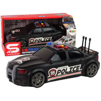 Auto Sportowe Otwierany Bagażnik Policja Światła Dźwięki Czarny 1:16