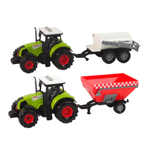 Duży Traktor Światła LED Dźwięki 2 Maszyny Farm Set