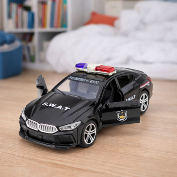 Auto Jednostki Specjalnej SWAT Otwierane Drzwi Napęd Światła Dźwięki Czarny