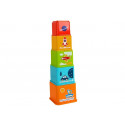 Piramidka Kubeczki  Kwadrat z Obrazkami Pojazdów Sorter dla Niemowlaka