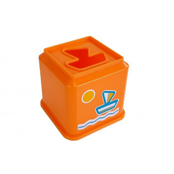 Piramidka Kubeczki  Kwadrat z Obrazkami Pojazdów Sorter dla Niemowlaka