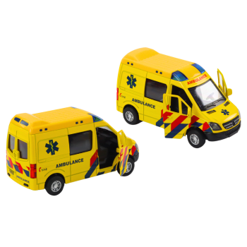 Ambulans Karetka 1:32 Otwierane Drzwi Światła Dźwięki Napęd Żółt