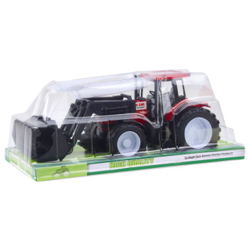 Traktor Pojazd Rolniczy Farmerski Z Chwytakiem Czerwony