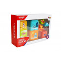 Piramidka Kubeczki  Kwadrat z Obrazkami Pojazdów Sorter dla Niemowlaka