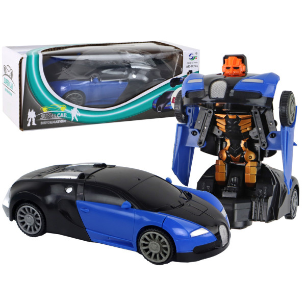 Samochód-Robot 2w1 Bugatti Niebieski Efekty Świetlne