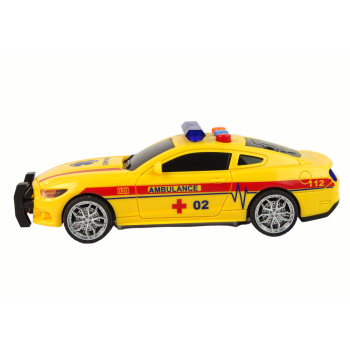 Sportowe Auto Ambulans Światła Dźwięk Żółty Napęd