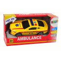 Sportowe Auto Ambulans Światła Dźwięk Żółty Napęd