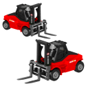 Wózek Widłowy Metalowy Model Kolekcjonerski Huina Czerwony 1:80